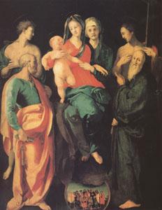 Jacopo Pontormo The Virgin and Child with Four Saints and the Good Thief with (mk05)